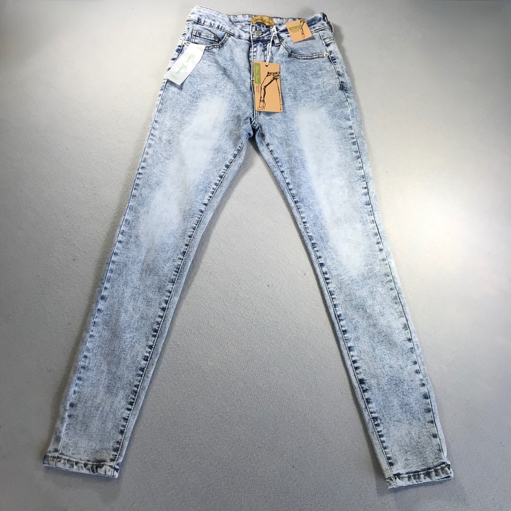 Wave Jeans Womens Size 5 Light Acid Wash Skinny Denim High Rise G2186-A NEW